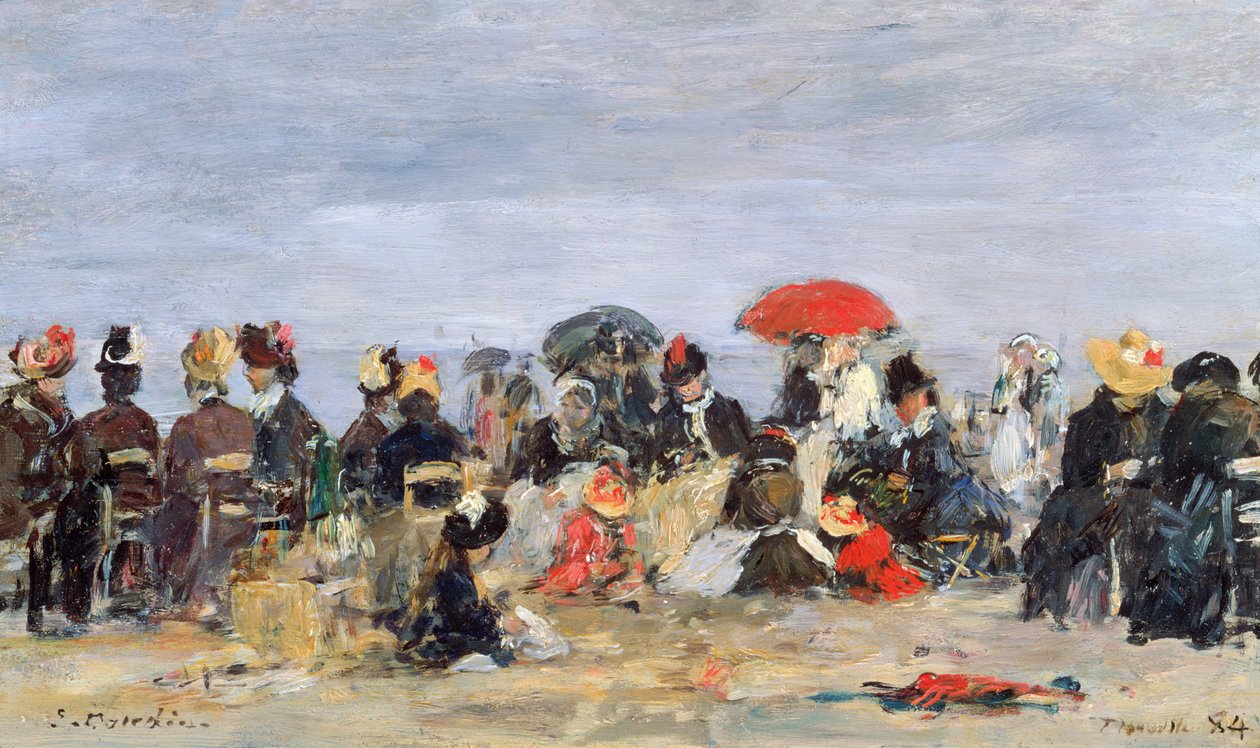 شخصيات على شاطئ ، 1884 بواسطة يوجين لويس بودين