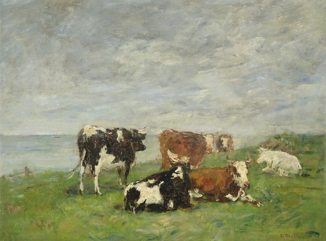 المراعي على شاطئ البحر ، 1880-85 بواسطة يوجين لويس بودين