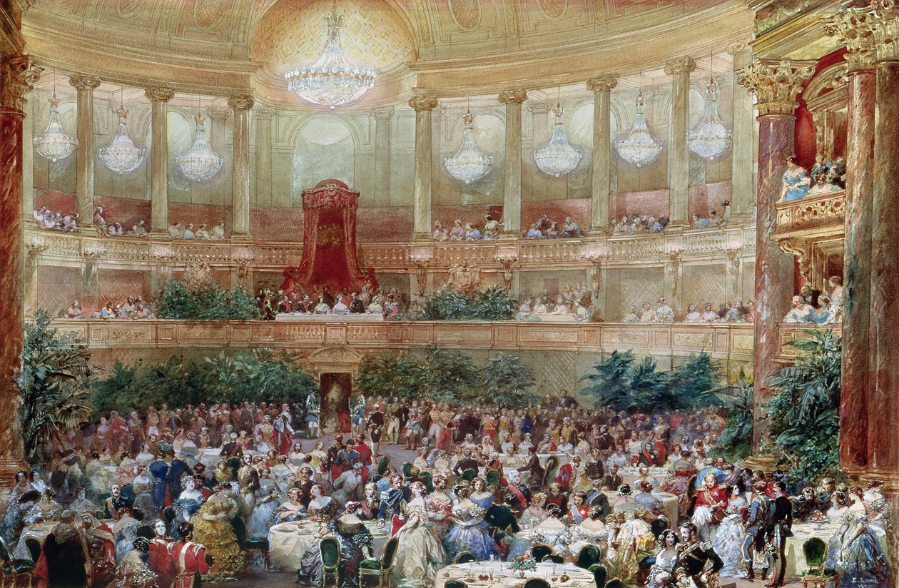 العشاء في Salle des Spectacles في فرساي ، 1854 بواسطة يوجين لويس لامي