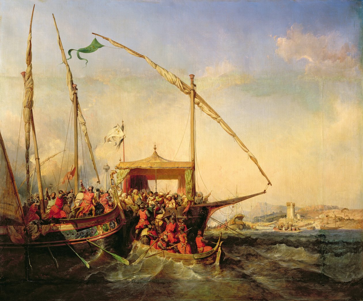 معركة إمبر البحرية عام 1346 ، 1842 بواسطة يوجين موديست إدموند ليبويتفين