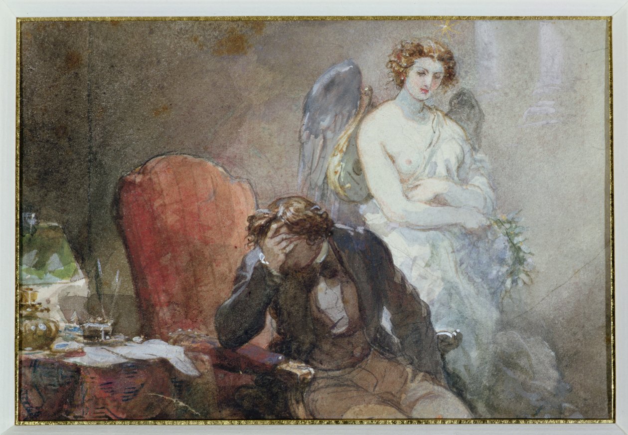 ليلة أكتوبر ، رسم توضيحي من فيلم Les Nuits لفريد دي موسيت (1810-57) بواسطة يوجين لويس لامي