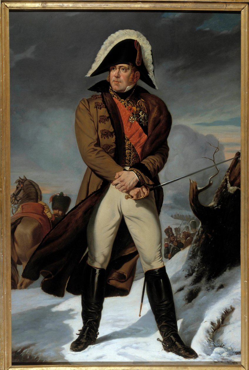Portrait en pied de Michel Ney (1769-1815) ، Duke of Elchingen ، Prince of Moscova (Moscowa) ، Marechal of France لوحة بواسطة Eugene Battaille (1817-1875). القرن ال 19. خافت. 2.15 × 1.4 م. - صورة بالحجم الكامل لميشيل ناي (1769-1815) ، دوق إلتشنغن ، ص بواسطة يوجين باتايل