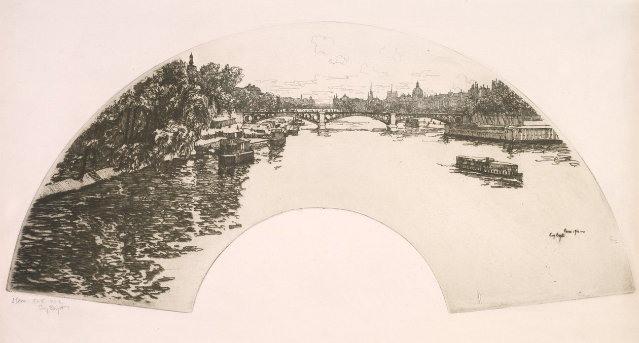 مروحة ، نهر السين الذي يُرى من Pont Royal (Éventail ، La Seine vue du Pont Royal) بواسطة يوجين بيوت