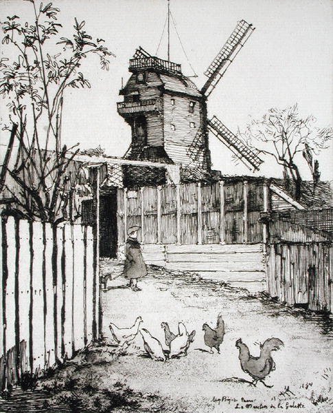 Moulin de la Galette ، من "من 1 إلى 20: منطقة باريس ..." ، نُشر عام 1903 (حفر) بواسطة يوجين بيوت