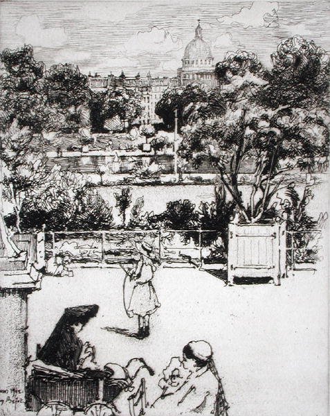 الحديقة الباريسية ، من "من 1 إلى 20: منطقة باريس ..." ، نُشرت عام 1903 (حفر) بواسطة يوجين بيوت
