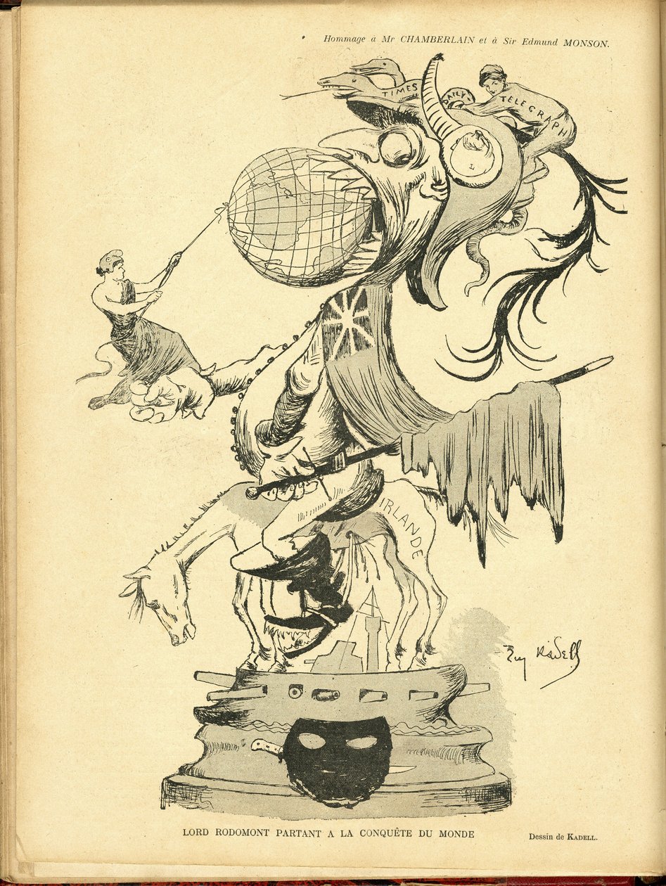 رسم توضيحي لقلعة يوجين (1867-1940) في Le Rire بواسطة يوجين كادل