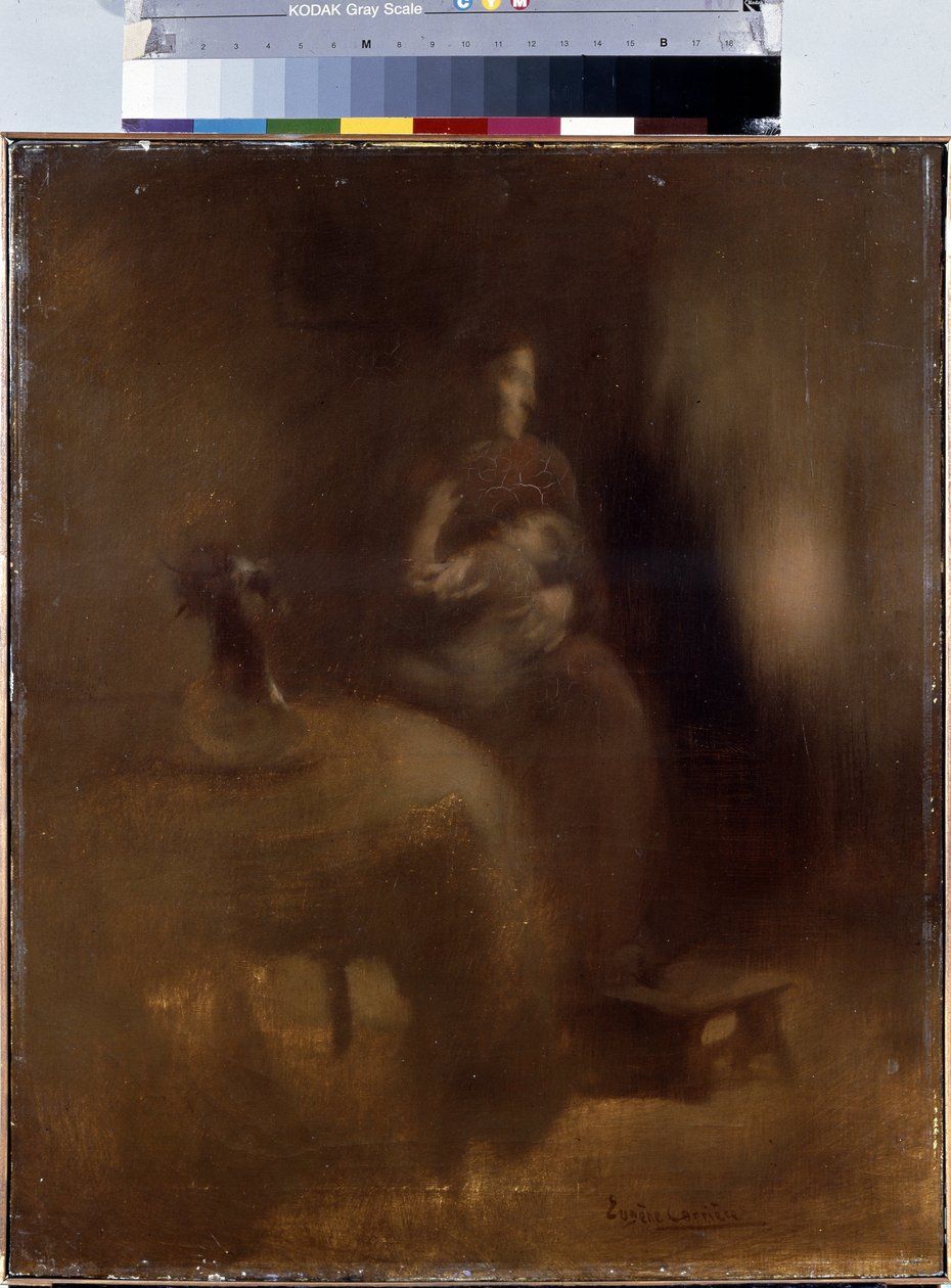 امرأة مع طفل في حجرها. الرسم بواسطة يوجين كاريير (1849-1906) بواسطة يوجين كاريير