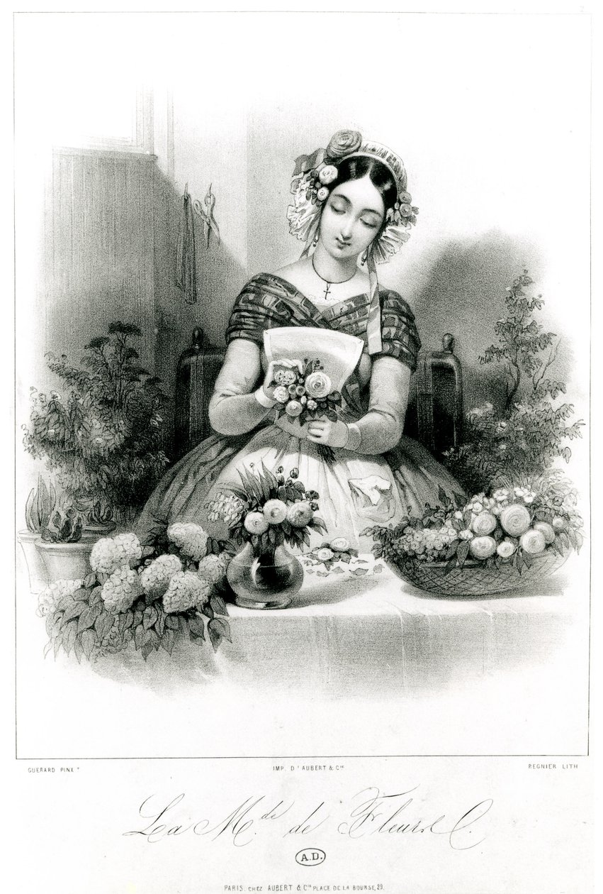 بائع الزهور ، ج. 1840 بواسطة يوجين تشارلز فرانسوا جيرارد