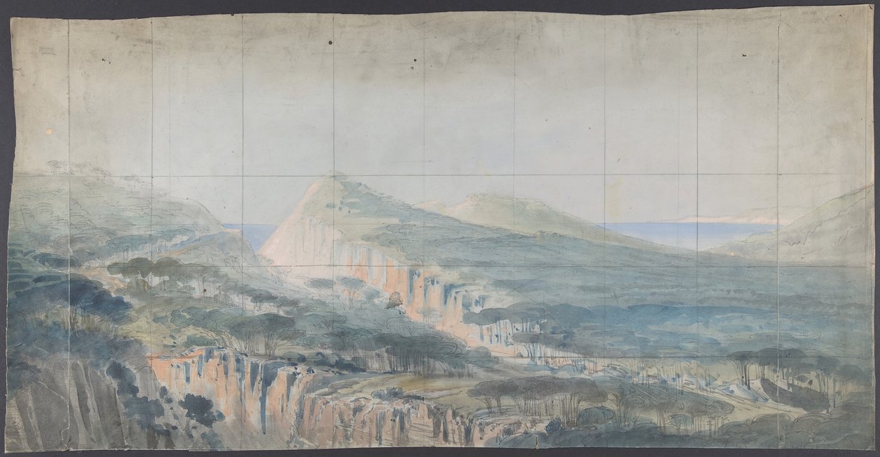 تصميم لمجموعة مسرح في أوبرا ، باريس ، 1830-90. بواسطة يوجين سيشيري
