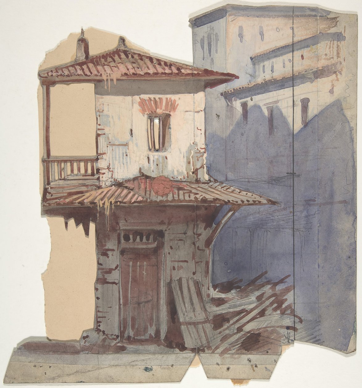 تصميم لمجموعة مسرح في أوبرا ، باريس ، 1830-90. بواسطة يوجين سيشيري