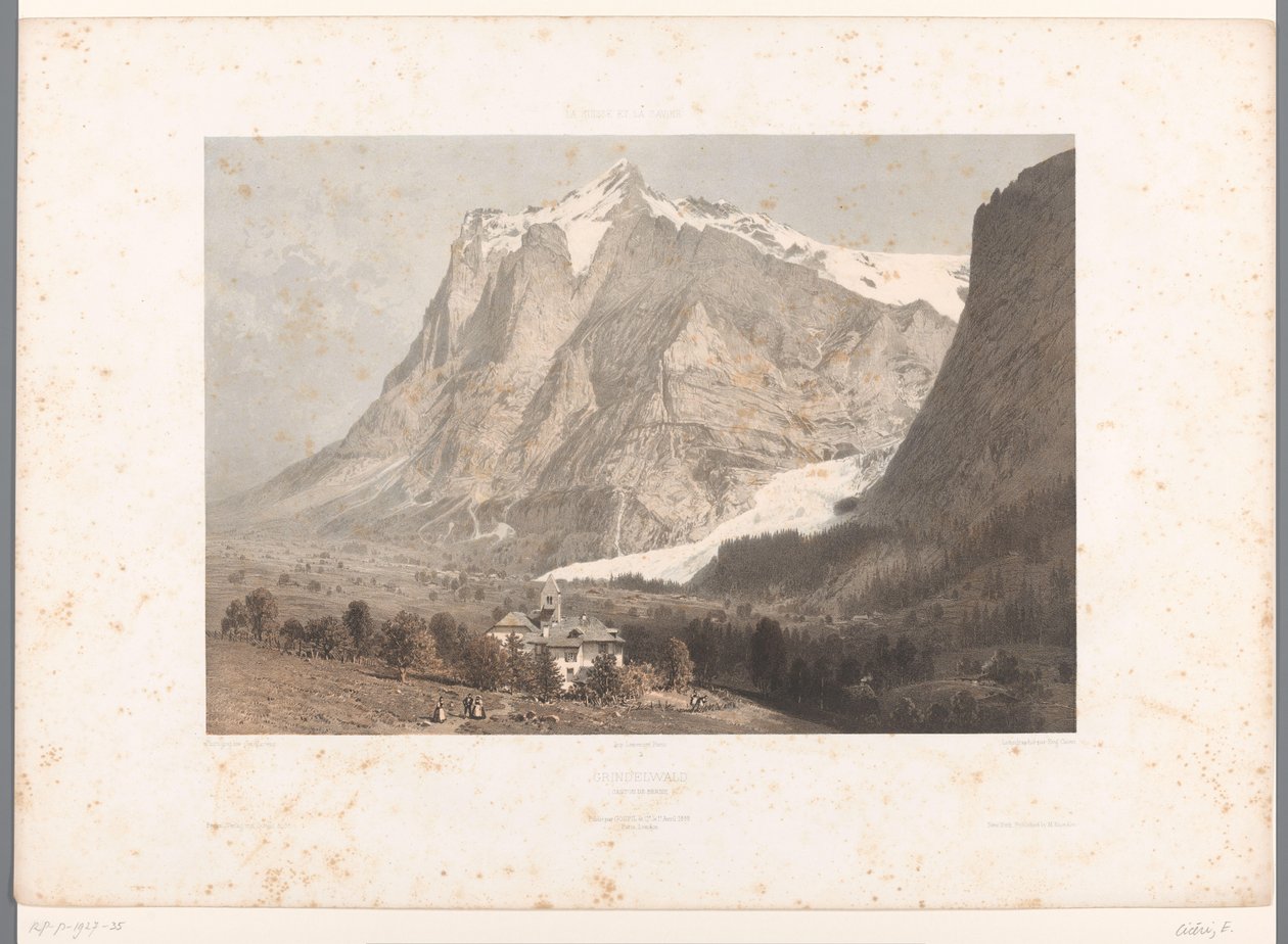 منظر جريندلفالد Grindelwald (العنوان على الكائن) مشاهد في سويسرا وسافوي وتيرول (عنوان المسلسل) La Suisse و la Savoie et le Tyrol (عنوان السلسلة على الكائن) بواسطة يوجين سيشيري