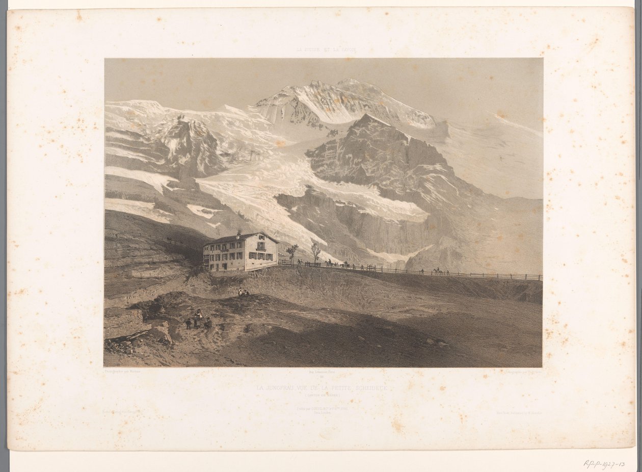 منظر يونغفراو من Kleine Scheidegg La Jungfrau vue de la petite Scheideck (العنوان على الكائن) وجوه في سويسرا وسافوي (عنوان المسلسل) La Suisse et la Savoie (عنوان المسلسل على الكائن) بواسطة يوجين سيشيري