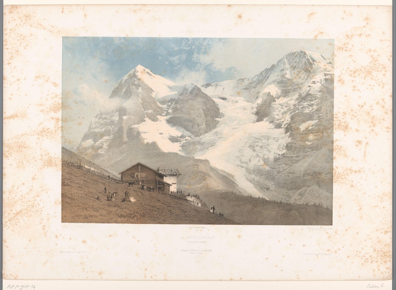 منظر من Wengernalp La Wengernalp (العنوان على الكائن) وجوه في سويسرا وسافوي (عنوان المسلسل) La Suisse et la Savoie (عنوان المسلسل على الكائن) بواسطة يوجين سيشيري