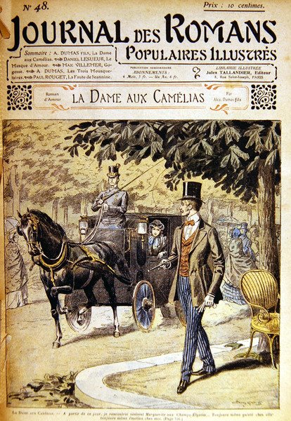 أرماند يواجه مارغريت في الشانزليزيه ، رسم توضيحي لـ "La Dame aux Camelias" بواسطة A. Dumas fils في "Journal des Romans" بواسطة يوجين دامبلانز