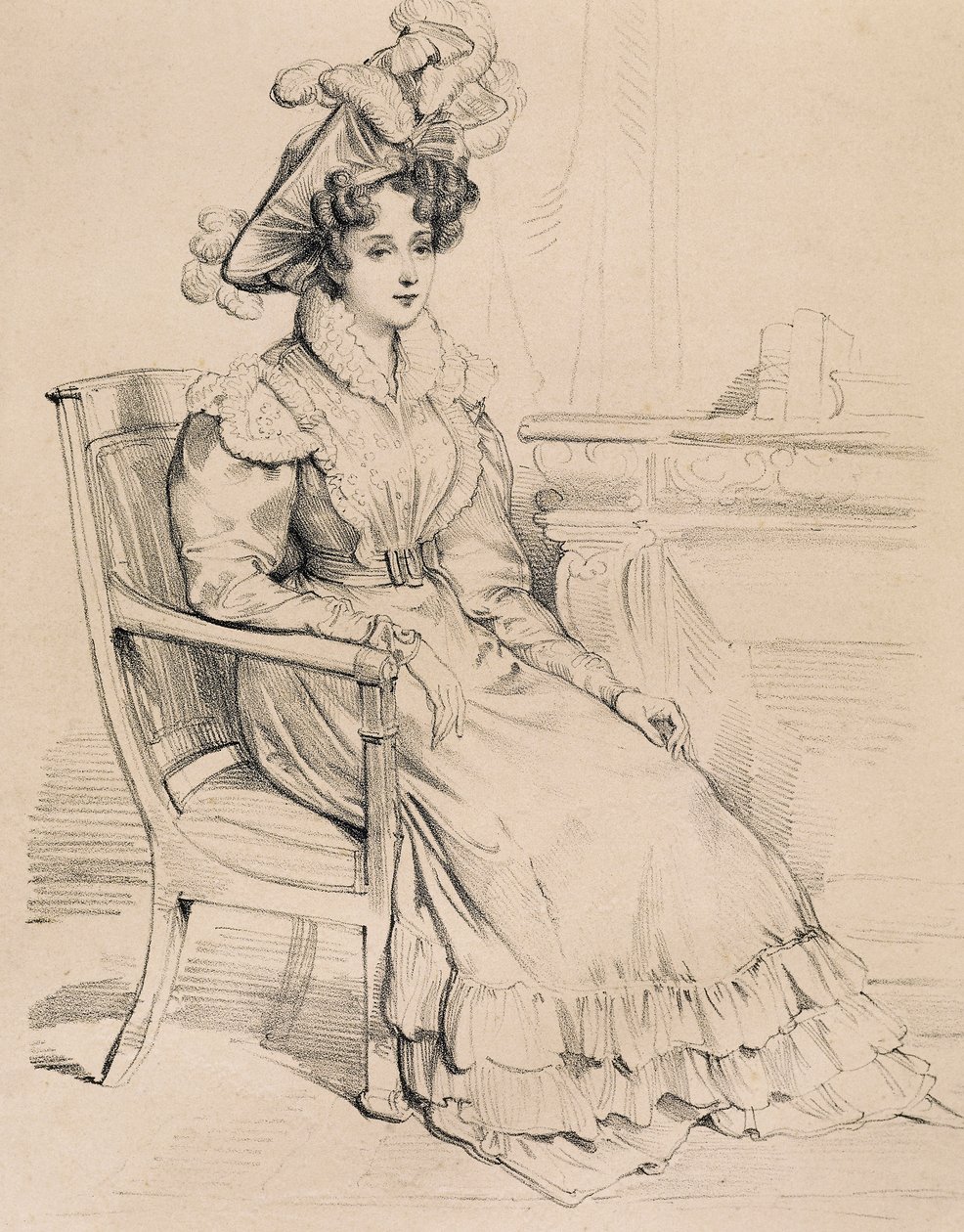 Portrait of Harriet Smithson, Irish actress and first wife of French composer Hector Berlioz بواسطة يوجين ديفيريا