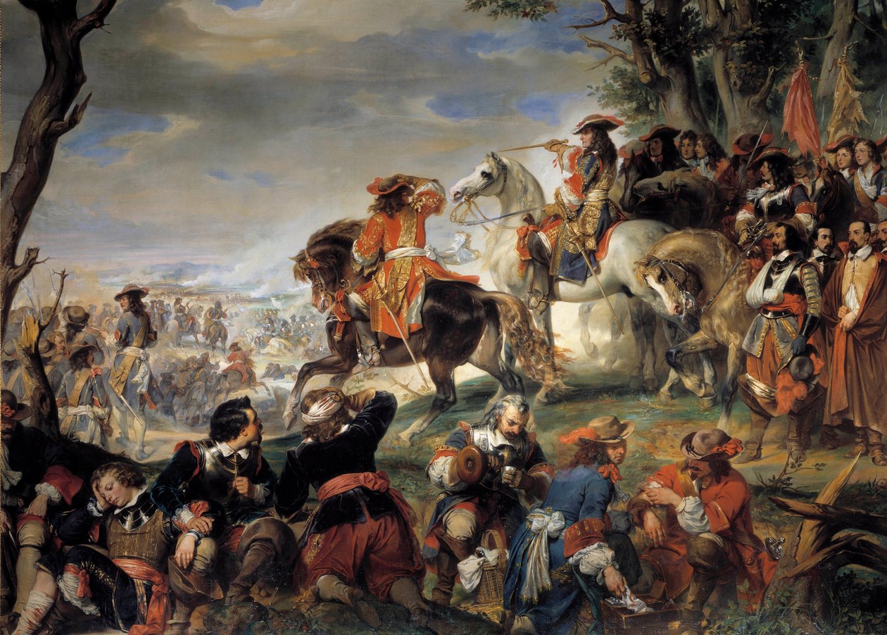 حرب عصبة أوغسبورغ (1689-1697): "" معركة مارساي التي فاز بها مارشال نيكولا كاتينات دي لا فوكونيري (1637-1712) ، 4/10/1693 (الانتصار على قوات بيمونتيس لفيكتور أميدي من سافوي يساعد الأمير يوجين) "" اللوحة بواسطة يوجين ديفر بواسطة يوجين ديفيريا