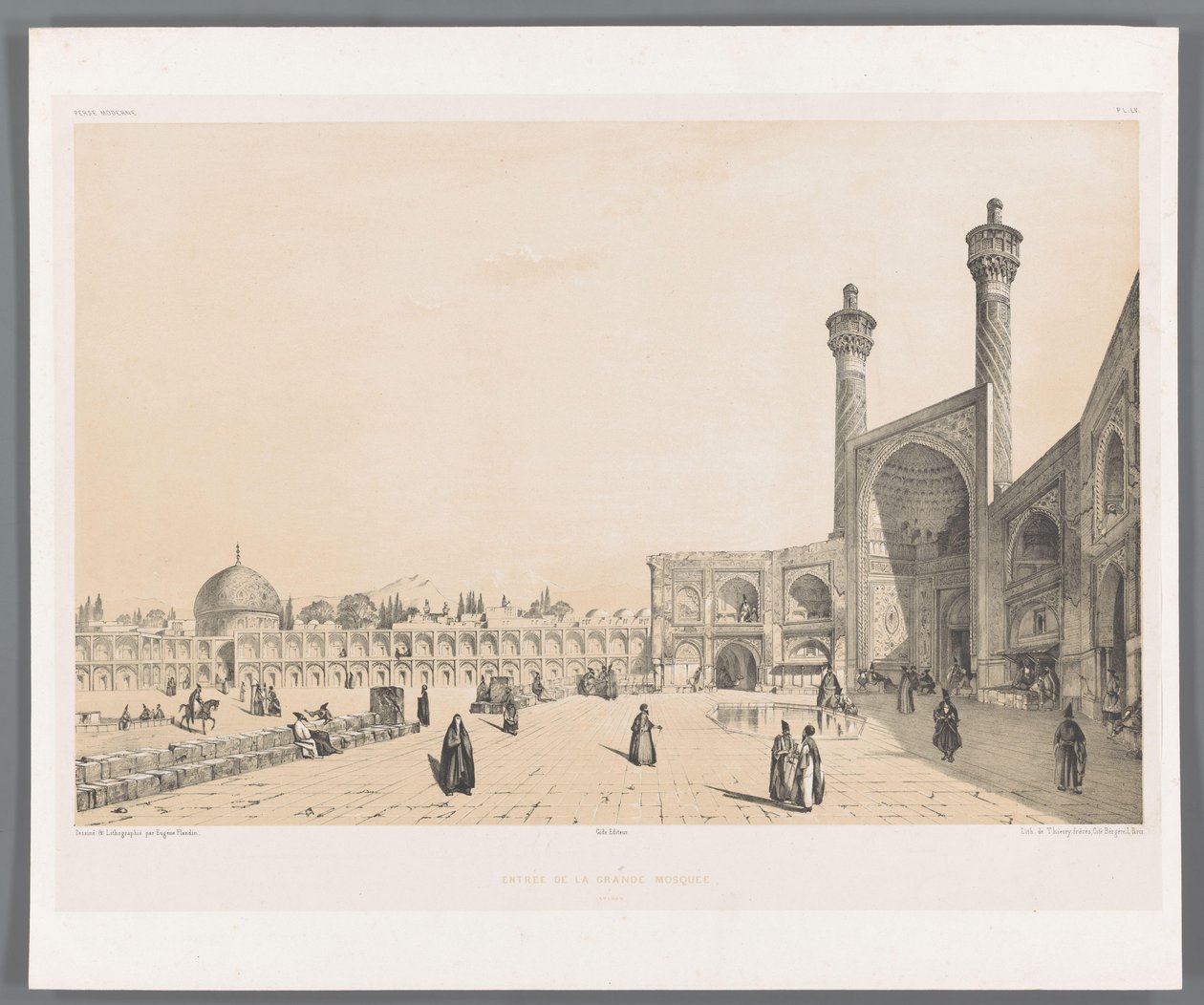 مدخل مسجد جمعة أصفهان مدخل المسجد الكبير أصفهان (العنوان على الشيء) المناظر الطبيعية الفارسية (عنوان السلسلة) بيرس مودرن (عنوان المسلسل) بواسطة يوجين فلاندين