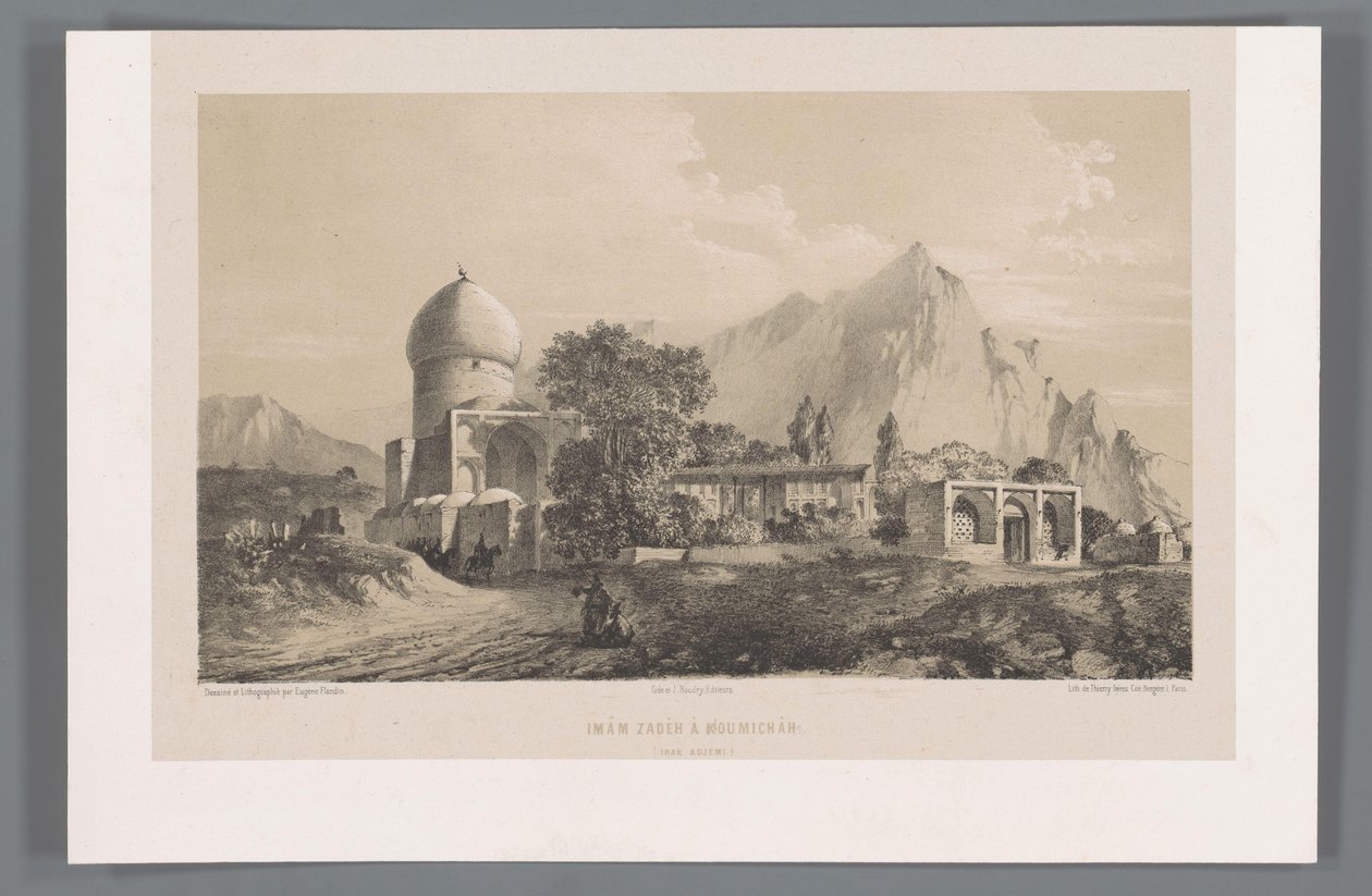 منظر للإمام زاده كوميجان في العراق - عجم الإمام زاده الكوميشه (عراق أدجمي) (العنوان على الشيء) المناظر الطبيعية الفارسية (عنوان السلسلة) بيرس مودرن (عنوان المسلسل) بواسطة يوجين فلاندين