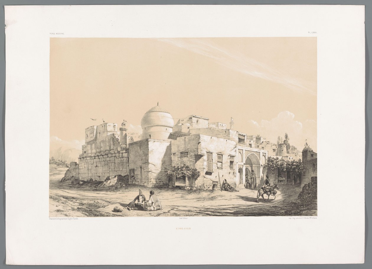 منظر لـ Kangavar Kingavar (العنوان على الكائن) المناظر الطبيعية الفارسية (عنوان السلسلة) بيرس مودرن (عنوان المسلسل) بواسطة يوجين فلاندين