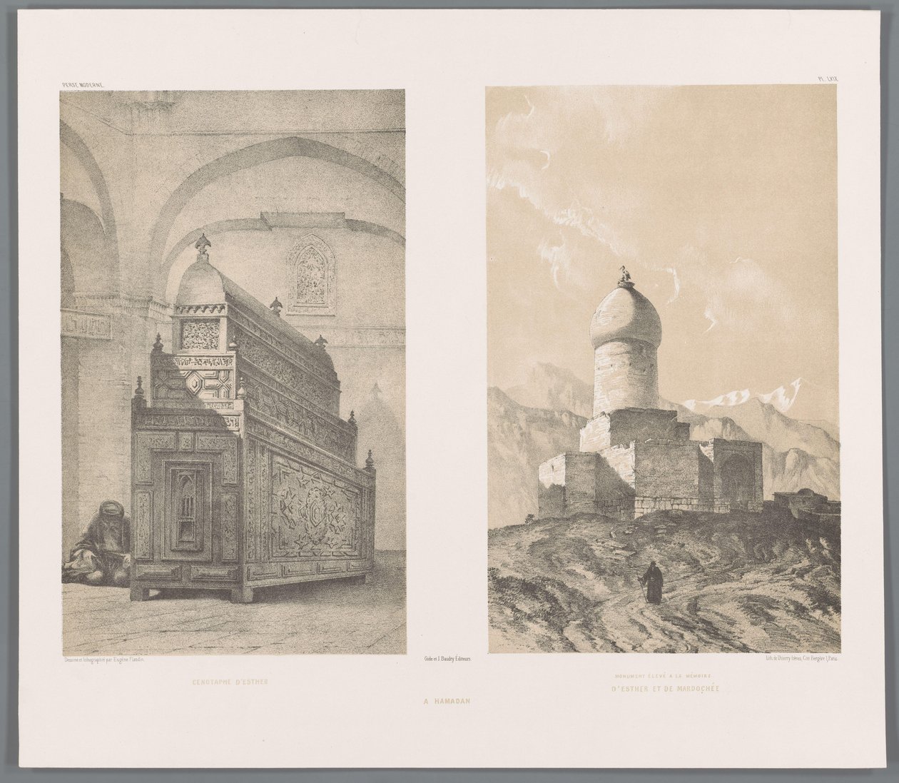 Graftombe van Esther في مردخاي النصب التذكاري لإستر (العنوان على وجوه) نصب تذكاري نصب في ذكرى إستير ومردخاي (العنوان على الجسم) همدان (العنوان على وجوه) Perzische Landschappen (عنوان السلسلة) بلاد فارس الحديثة (عنوان المسلسل) بواسطة يوجين فلاندين