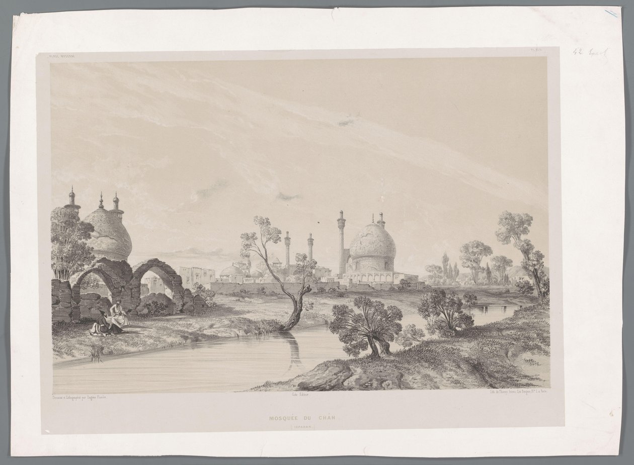 مسجد شاه أو مسجد الملك في أصفهان Mosquée du Châh (Ispahan) (العنوان على الكائن) المناظر الطبيعية الفارسية (عنوان السلسلة) بيرس مودرن (عنوان المسلسل) بواسطة يوجين فلاندين