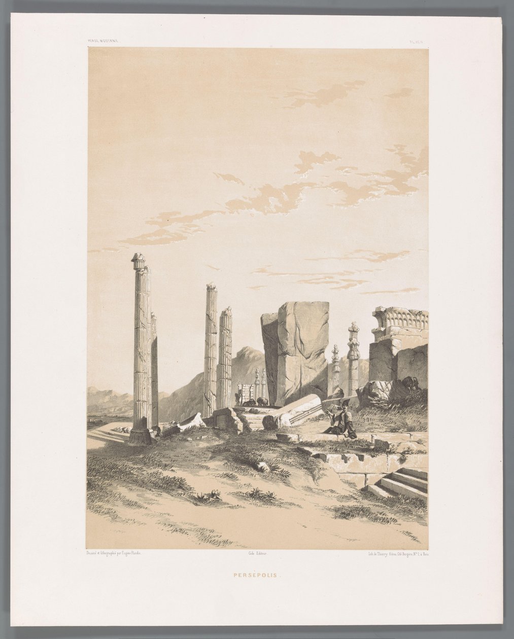 خراب برسيبوليس برسيبوليس (العنوان على الكائن) المناظر الطبيعية الفارسية (عنوان السلسلة) بيرس مودرن (عنوان المسلسل) بواسطة يوجين فلاندين