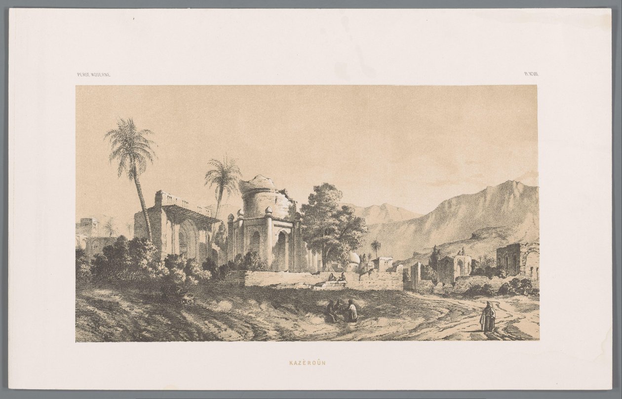 أطلال بيشابور كازيرون (العنوان على الكائن) المناظر الطبيعية الفارسية (عنوان السلسلة) بيرس مودرن (عنوان المسلسل) بواسطة يوجين فلاندين