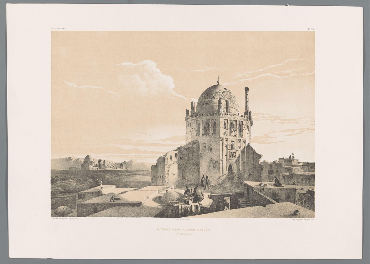 مسجد شاه خودة في سلطانية مسجد شاه خوده بندة السلطان (العنوان على القطعة) المناظر الطبيعية الفارسية (عنوان السلسلة) بيرس مودرن (عنوان المسلسل) بواسطة يوجين فلاندين