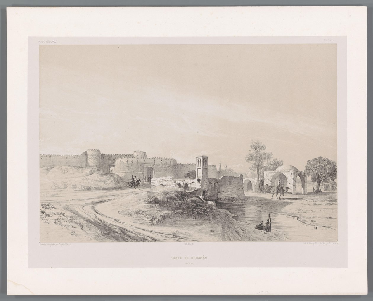 بوابة شمران في طهران Porte de Chimrân Tehran (العنوان على الكائن) المناظر الطبيعية الفارسية (عنوان السلسلة) بيرس مودرن (عنوان المسلسل) بواسطة يوجين فلاندين