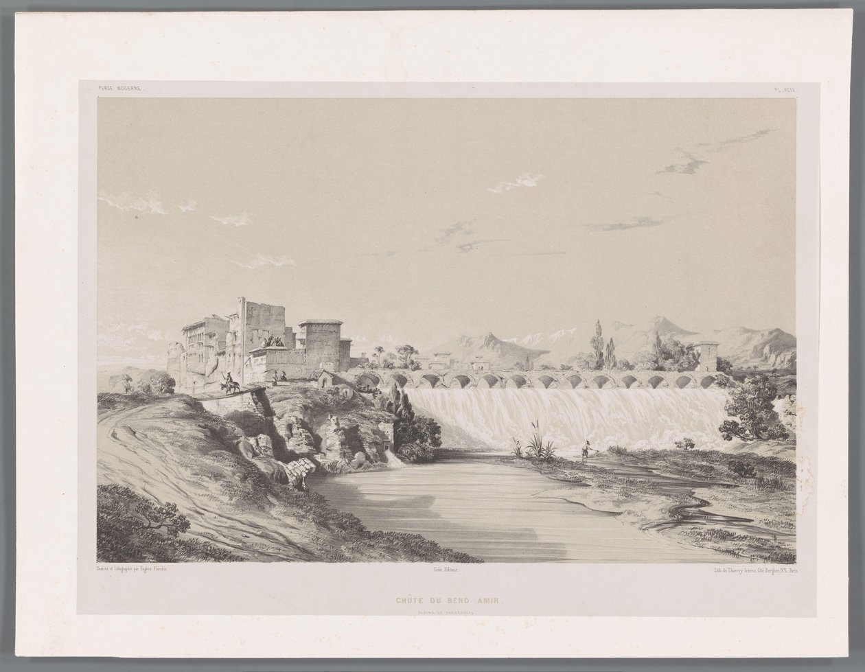 شلال باند أمير على سهل برسيبوليس Chûte du Bend-Amir Plaine de Persépolis (العنوان على الجسم) المناظر الطبيعية الفارسية (عنوان السلسلة) بيرس مودرن (عنوان المسلسل) بواسطة يوجين فلاندين