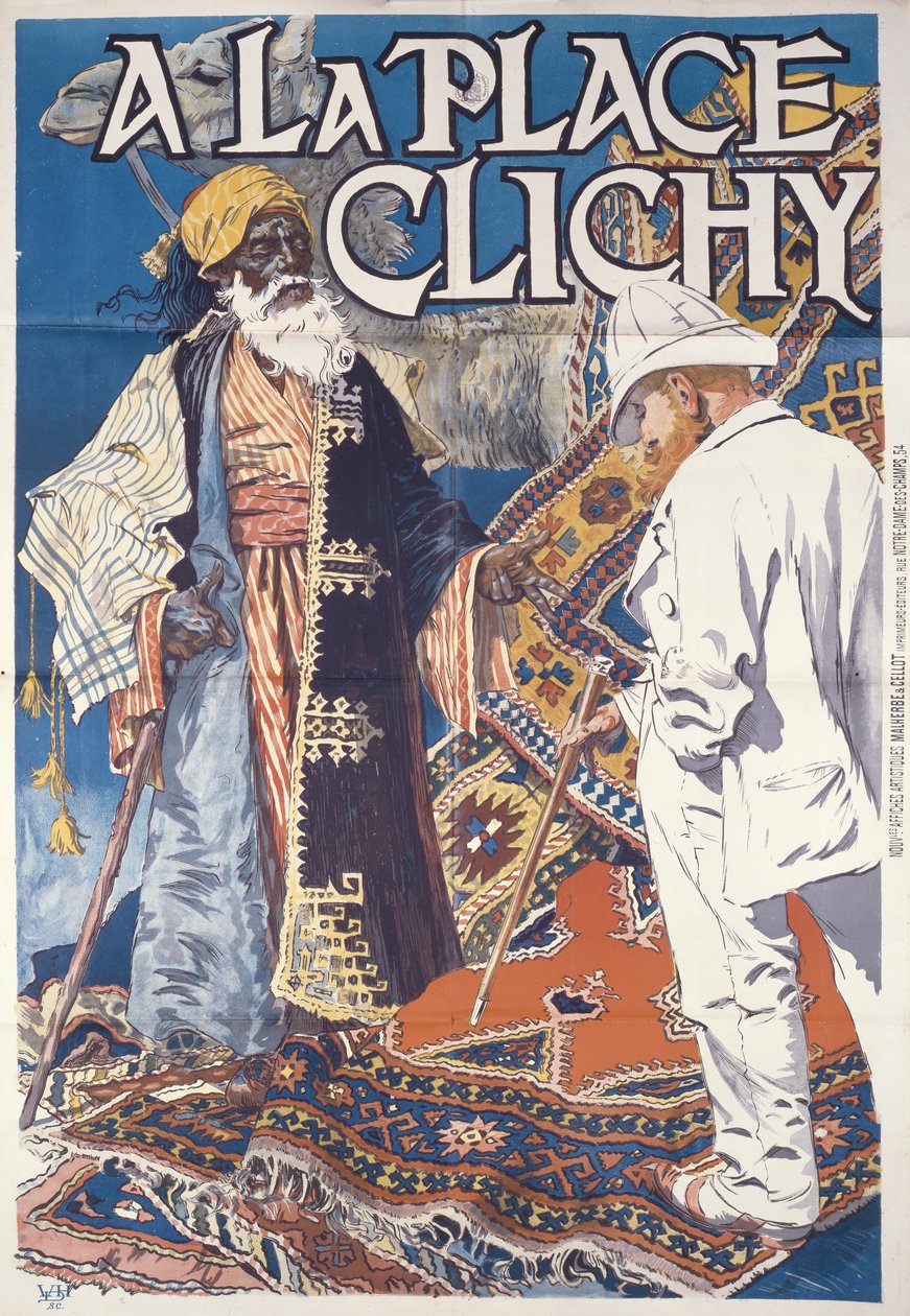 A la Place Clichy ، c.1891 (الطباعة الحجرية الملونة على الورق) بواسطة يوجين جراست