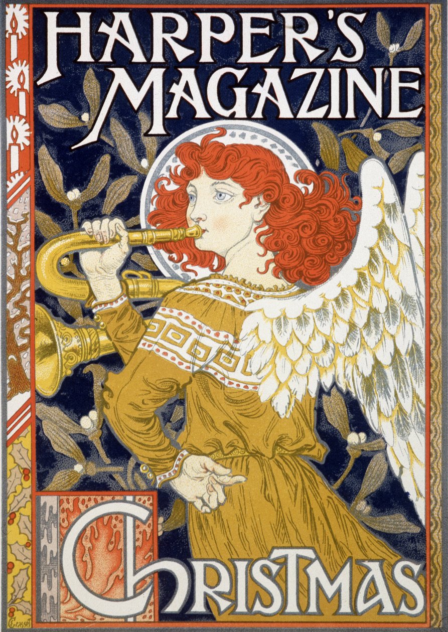 Angel Sounding of the Trumpet - ملصق عيد الميلاد الأمريكي لـ "Harper