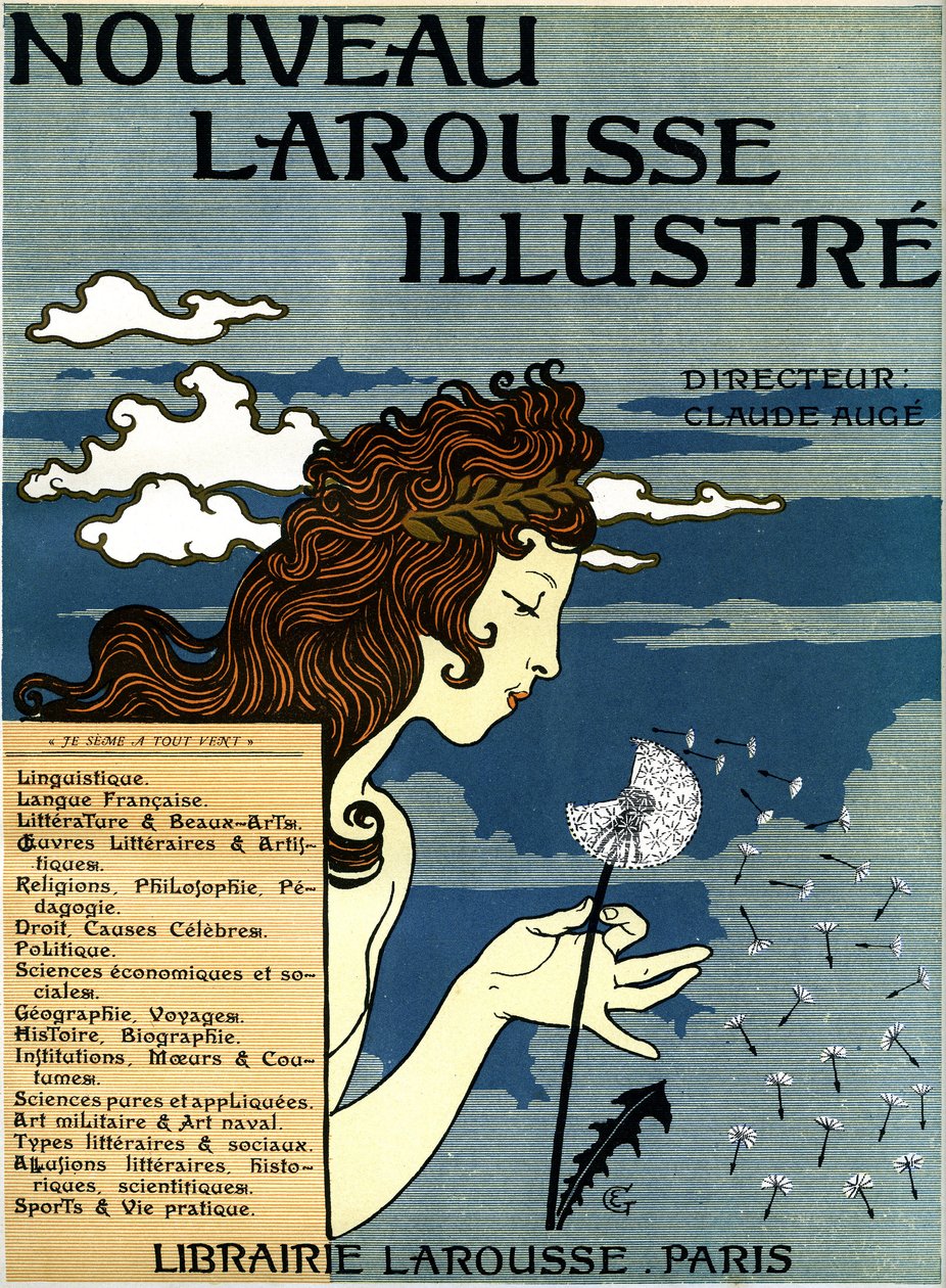 الصفحة الأولى من Nouveau Larousse اللامع (قاموس في سبعة مجلدات نُشر بين عامي 1897 و 1904 (نقش) بواسطة يوجين جراست