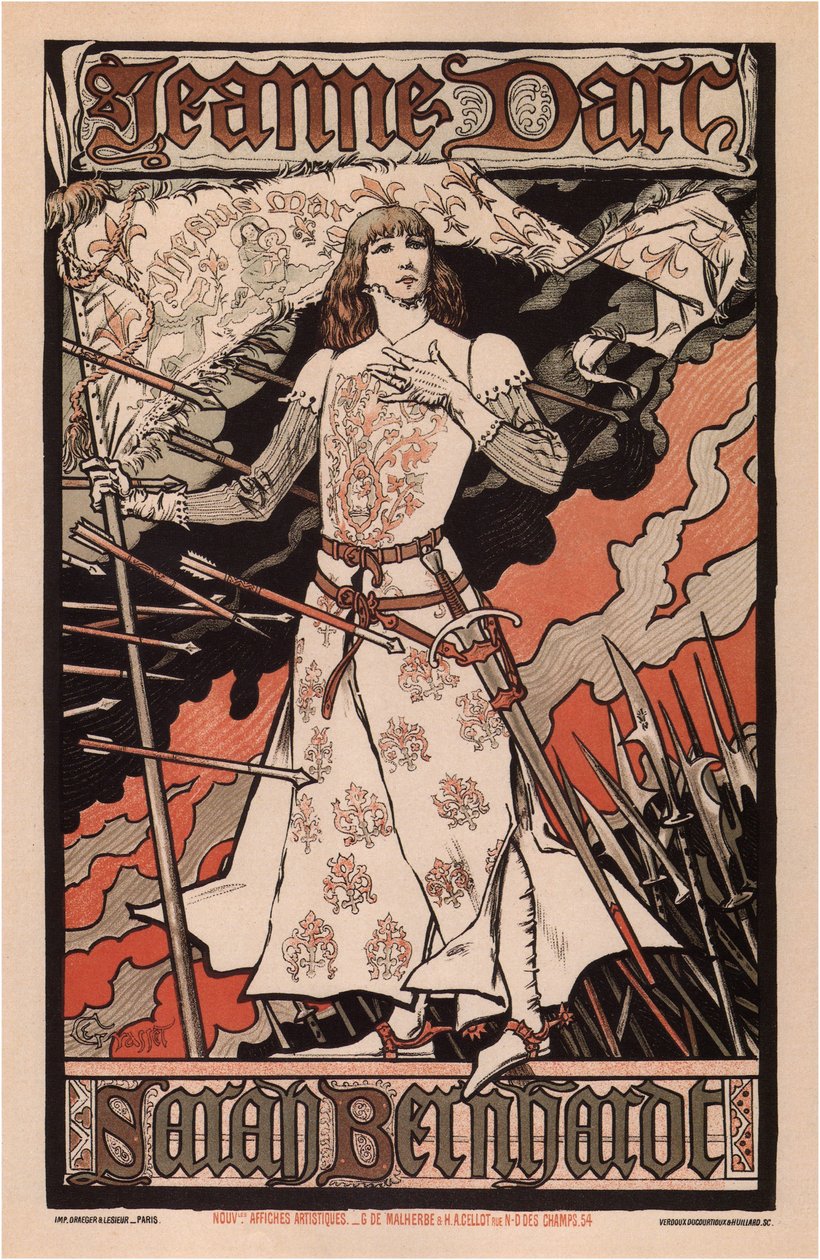 سارة برنهاردت مثل جان دارك ، 1893 بواسطة يوجين جراست