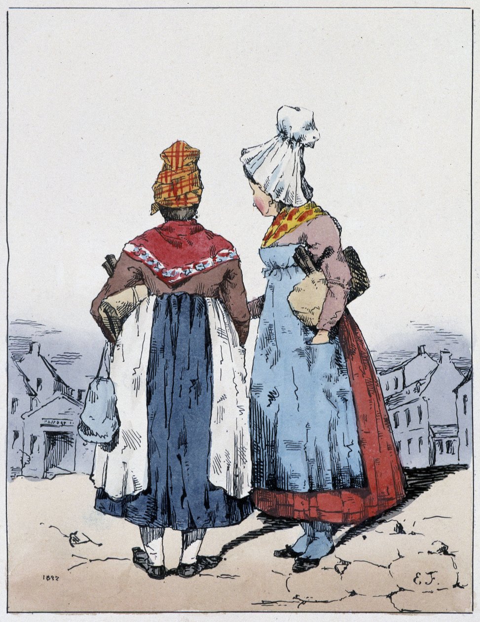 سيدتان ، ميدان القاهرة - في "" تذكارات من متعطل "بقلم يوجين فورست ، محرر. Delpech، Paris، v 1830 بواسطة غابة يوجين هيبوليت
