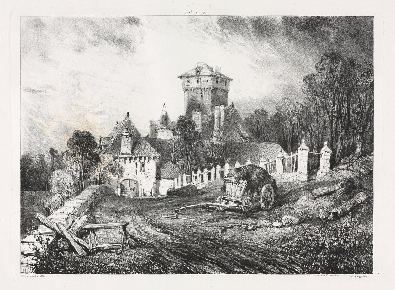 رحلات خلابة ورومانسية في فرنسا القديمة ، أوفيرني: Château de Pesteil in Polminhac بواسطة يوجين ايزابي