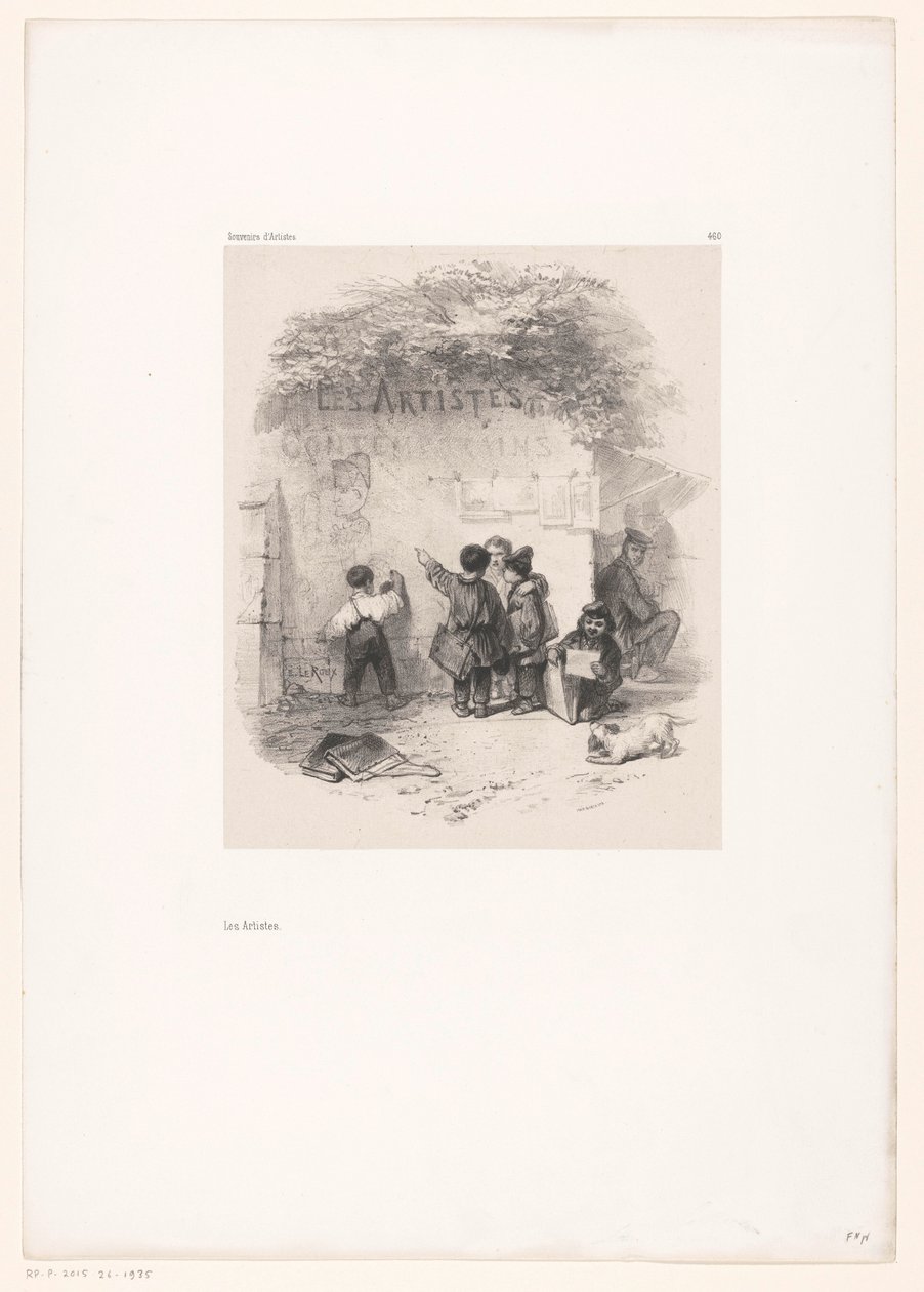 أطفال أمام جدار Les Artistes (العنوان على الكائن) Souvenirs d