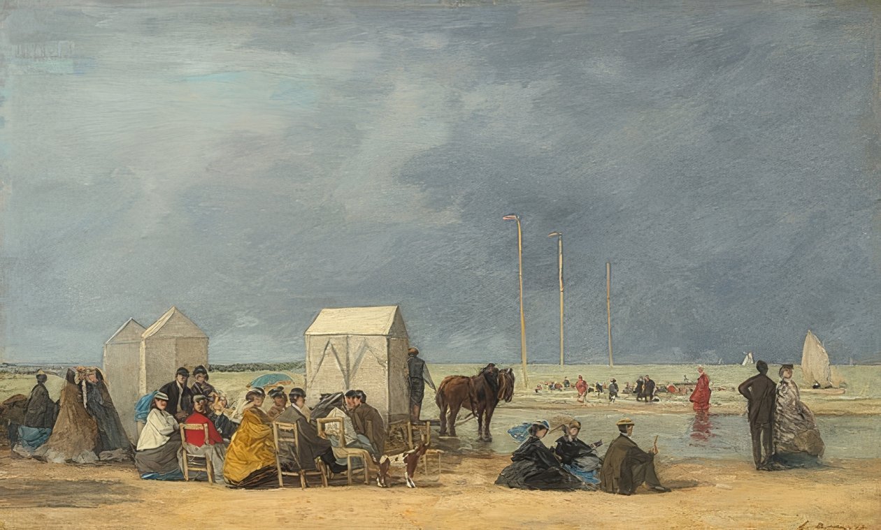 على الشاطئ في دوفيل. 1865 بواسطة يوجين لويس بودين