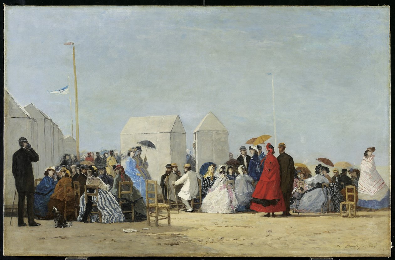 الشاطئ بالقرب من تروفيل ، 1864 بواسطة يوجين لويس بودين