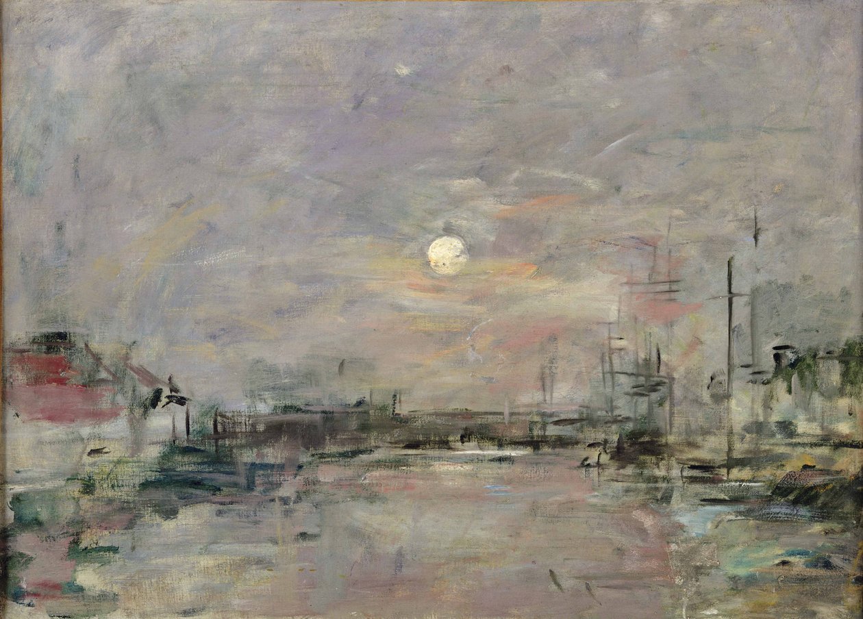 الغسق على الرصيف التجاري في لو هافر ، c.1892-94 بواسطة يوجين لويس بودين