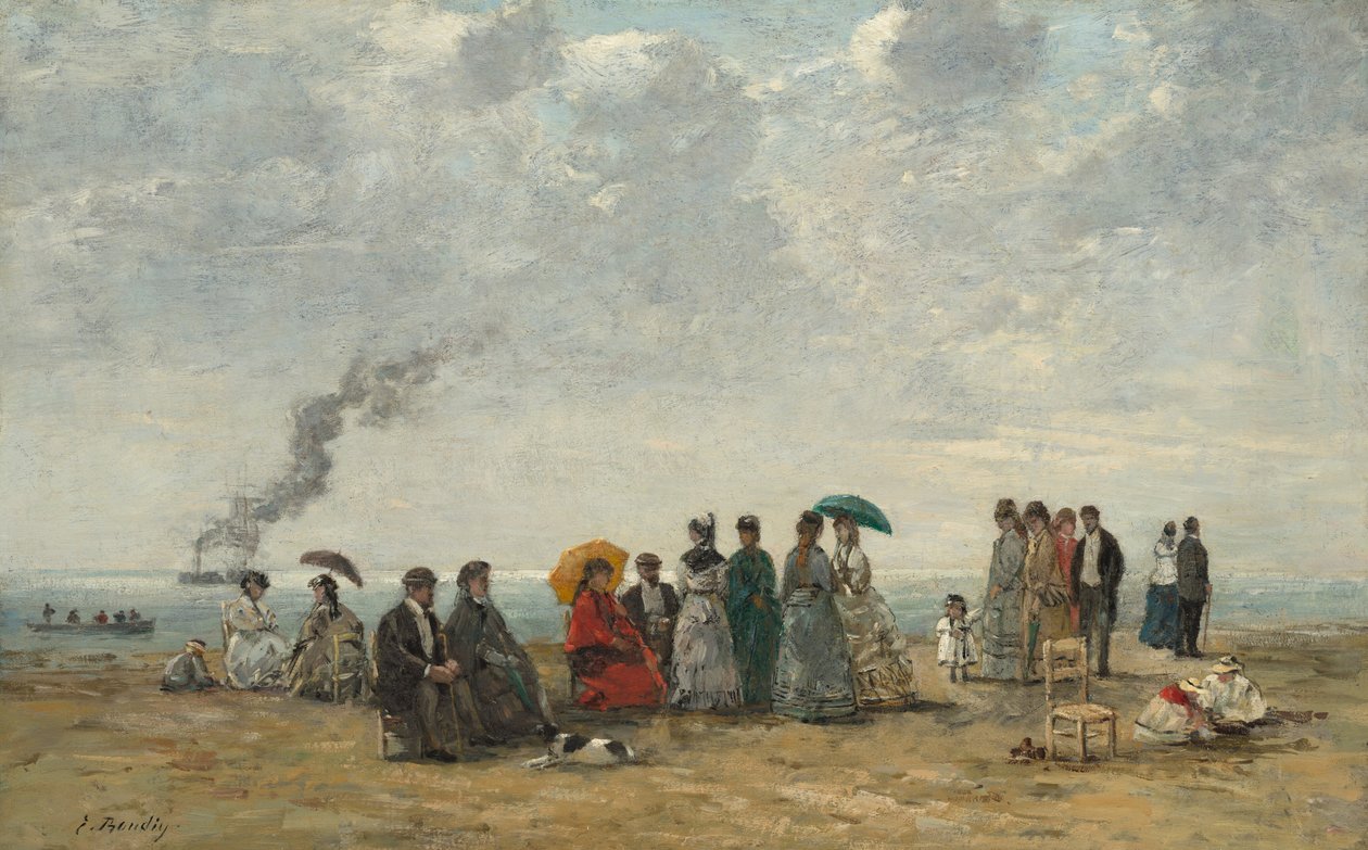 شخصيات على الشاطئ ، ج. 18671870. بواسطة يوجين لويس بودين