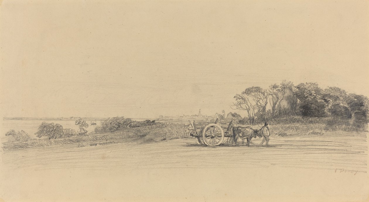 L'Ile aux Moines مع الشكل والعربة ، ج. 1858. بواسطة يوجين لويس بودين