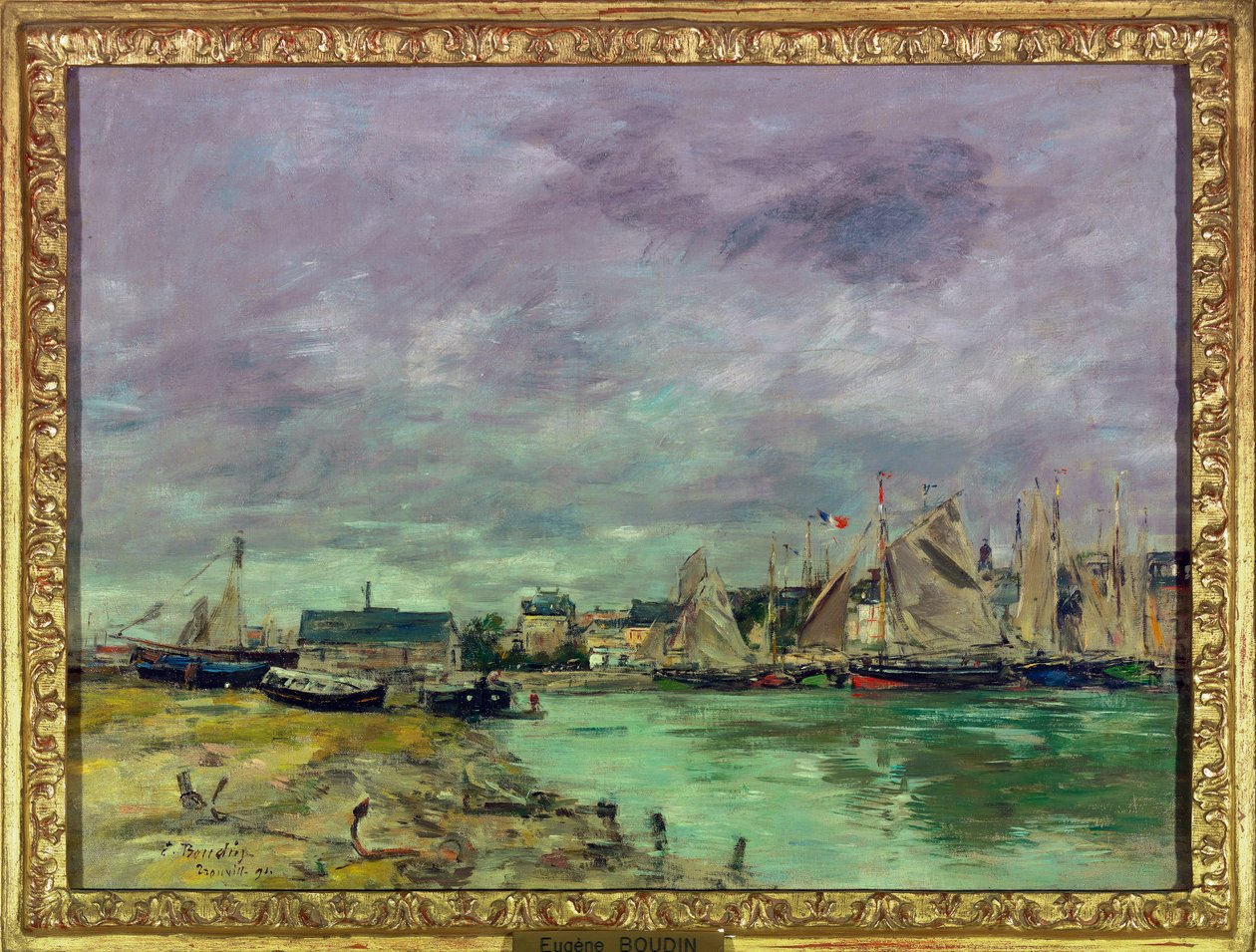ميناء تروفيل (تروفيل سور مير) ، كالفادوس لوحة ليوجين لويس بودين (1824-1898) 1891 خافت 0.41 × 0.55 م متحف اللوفر في باريس ذكر إلزامي: التبرع هيلين وفيكتور ليون بواسطة يوجين لويس بودين