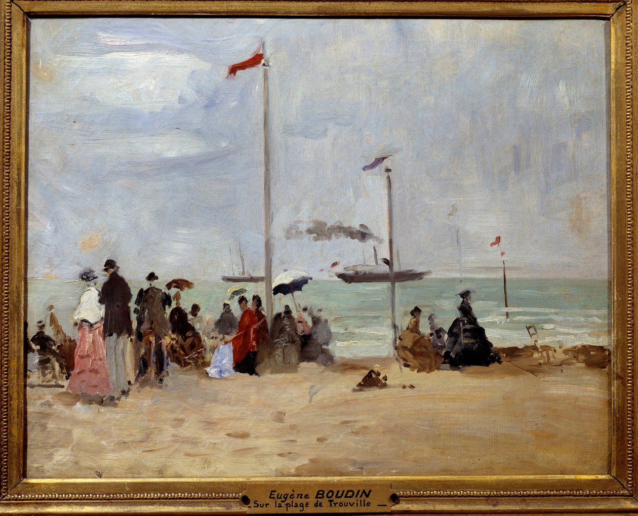 على شاطئ تروفيل. لوحة ليوجين لويس بودين (1824-1898) بواسطة يوجين لويس بودين