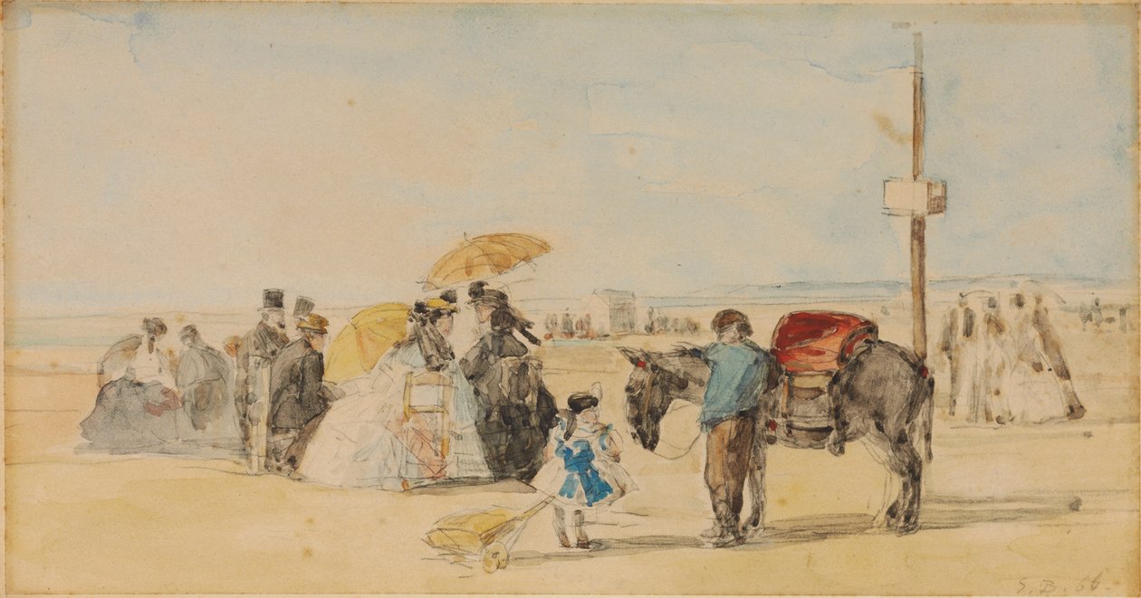 على الشاطئ ، 1866 بواسطة يوجين لويس بودين