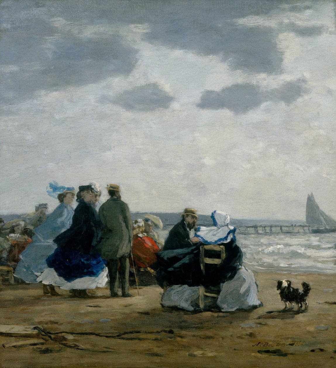 على الشاطئ ، دييب ، 1864. بواسطة يوجين لويس بودين