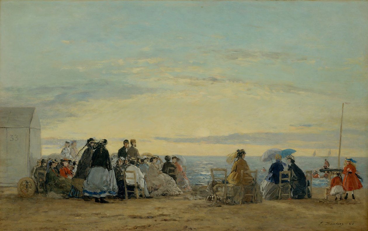 على الشاطئ ، الغروب ، 1865. بواسطة يوجين لويس بودين