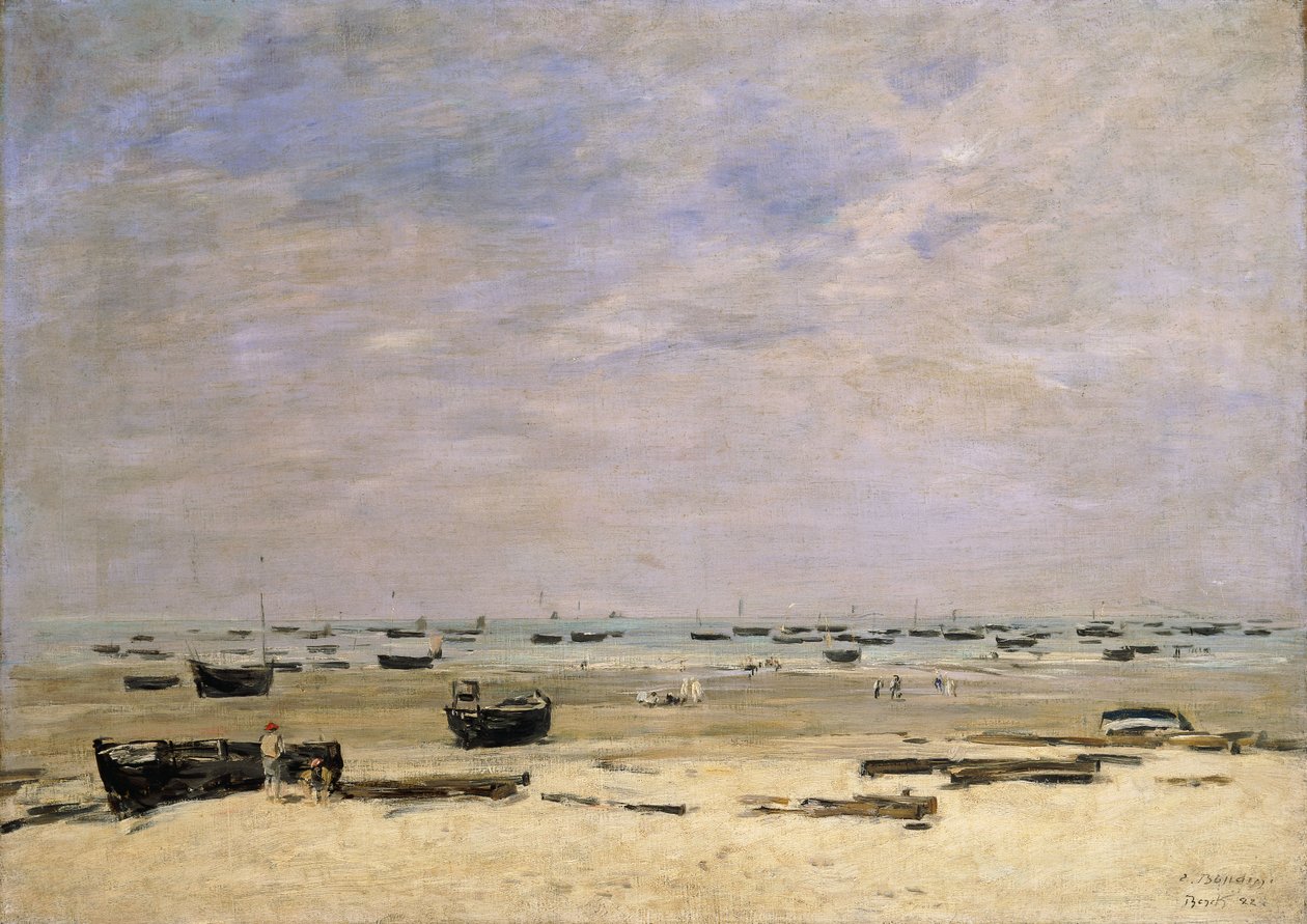 المراكب النهرية في Low Tide ؛ Berck le Rivage a Maree Basse ، 1882 بواسطة يوجين لويس بودين