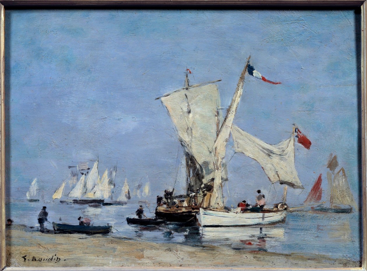 المراكب الشراعية لوحة بواسطة يوجين لويس بودين (1824-1898) 1869 صن. 0،24x0،33 م باريس ، متحف دورسيه بواسطة يوجين لويس بودين