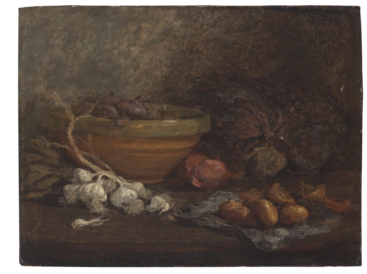الحياة الساكنة مع البصل ، 1853-56 بواسطة يوجين لويس بودين